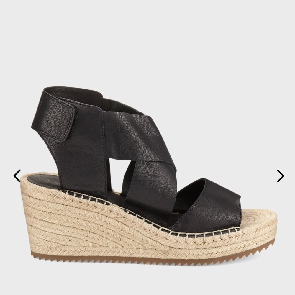 Eileen Fisher “Willow” leather espadrille sandals